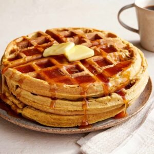 Waffle con mantequilla
